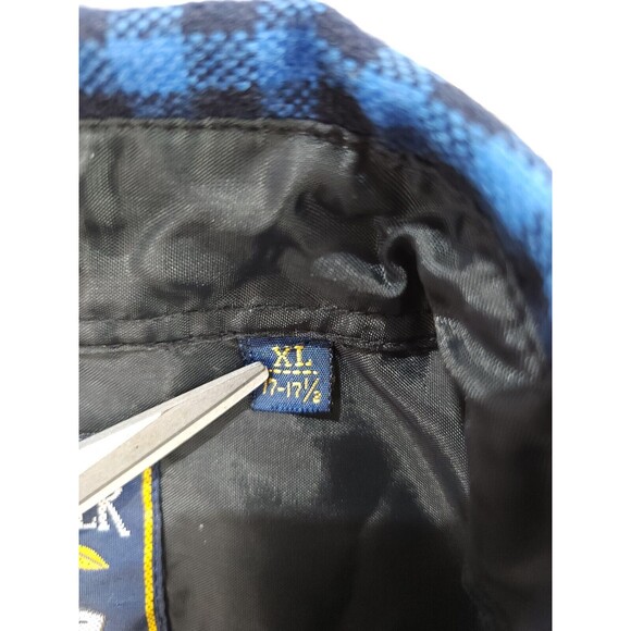 Vintage Backpacker‎ Shirt Mens XL Black Blue Plaid Flannel 90s Grunge Skater - Picture 13 of 15